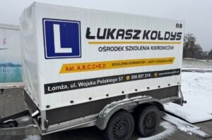Przyczepa szkoleniowa OSK Łukasz Kołdys do nauki jazdy kategorii B+E